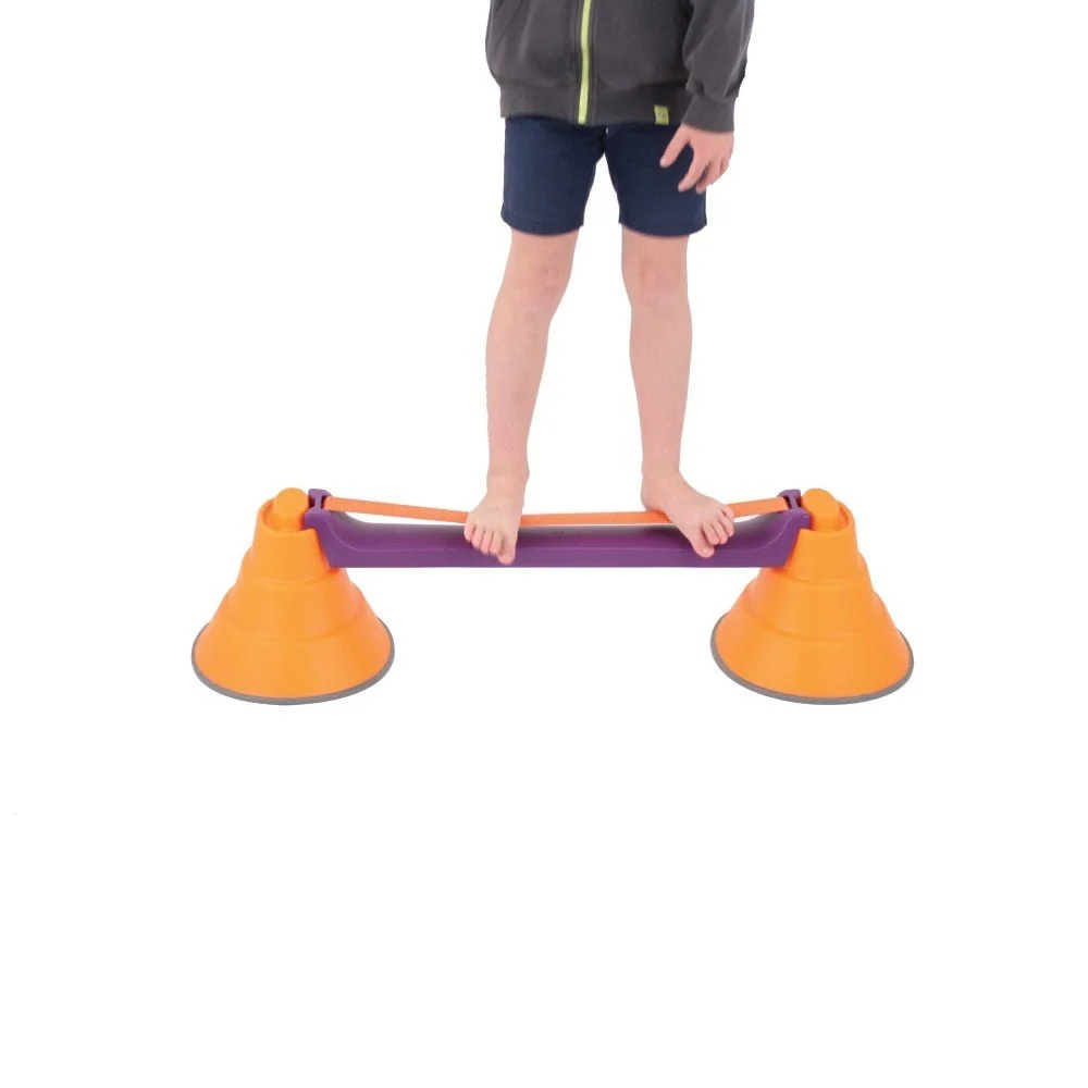 Gonge Build-N-Balance Balance Bropillesæt med Slack Line - H:24 cm.