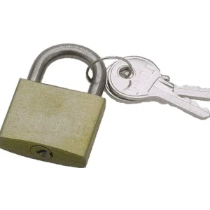 Talamex, Hængelås med Messingkrop og Rust-proof Stålbøjle, 2 nøgler, 12345 – Størrelse: 30mm
