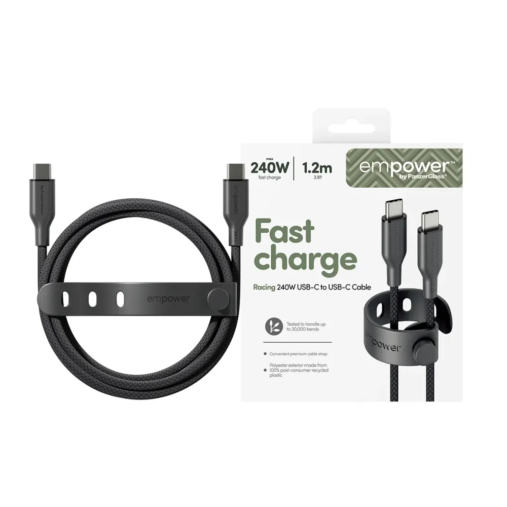 empower PanzerGlass® Racing 240W USB TYPE-C to USB-C