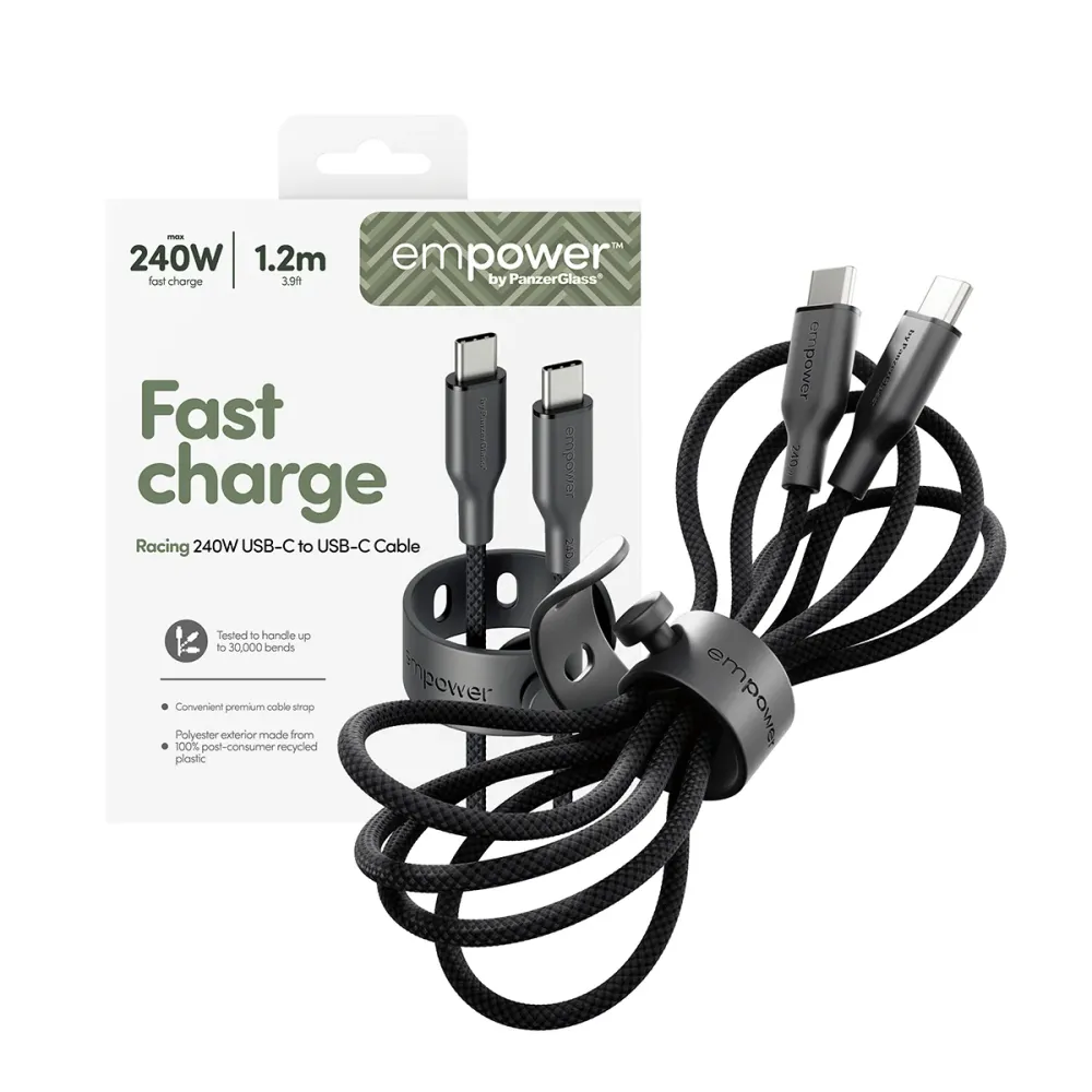 empower PanzerGlass® Racing 240W USB TYPE-C to USB-C