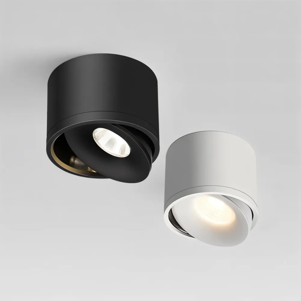 Dimmable LED Cylinflex spotlights - minimalistiske 360° drejelige led-downlights Hvid