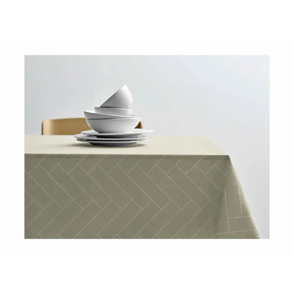 Södahl Tiles Damask Dug, Eucalyptus - 220x140 cm