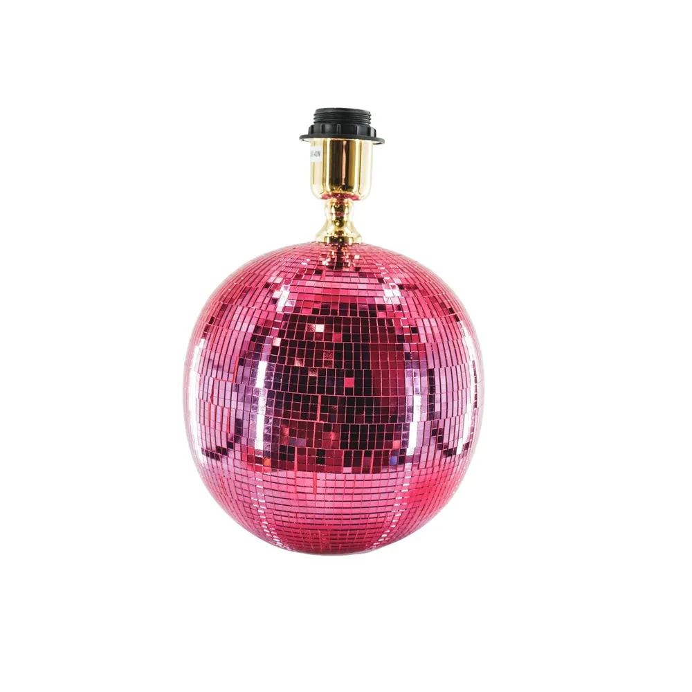 Lampe - Bordlampe Diskokugle - Glas - Coral - 20x20x20cm