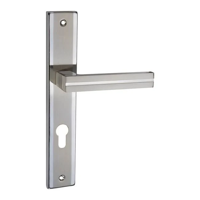Dørhåndtag Schaffner Mada 72 mm til indsatslås i satin-nikkel/krom