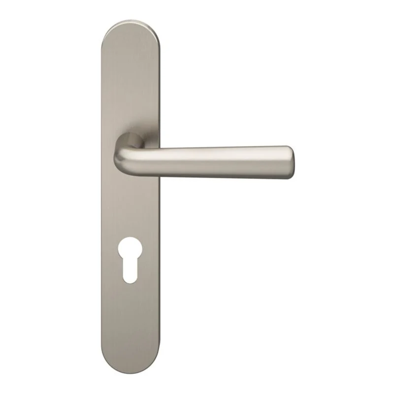 GoodHome Robust dørhåndtag med roset og nøglehul, satin-nikkel - ANSI/BHMA Certified