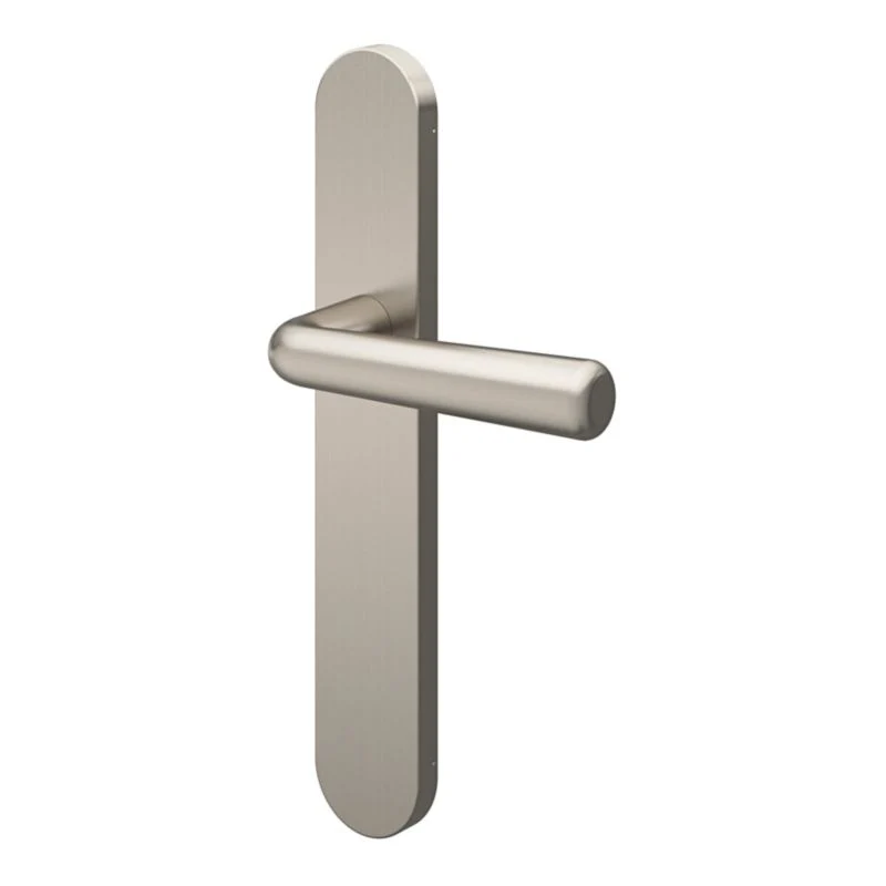 GoodHome Pålidelig dørhåndtag med roset i satin‑nikkel