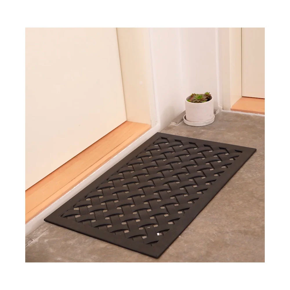 Dacore Dørmåtte 45x75 cm rubberized flettet mønster sort