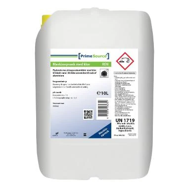 Maskinopvask Flydende Prime Source Purify – 12,1 kg, med klor, til blødt vand og belægninger