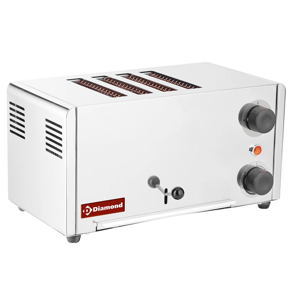 Elektrisk brødrister med 4 sektioner - rustfrit alloy