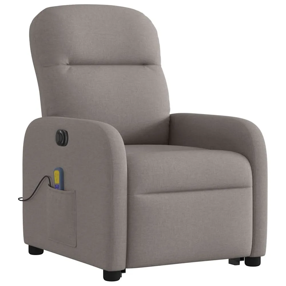 Elektrisk Massagestol Med Løftefunktion Stof Gråbrun