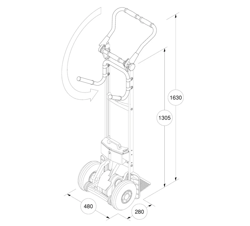 Fold-L 140 kg - Elektrisk trappesækkevogn inkl. automatisk bremse