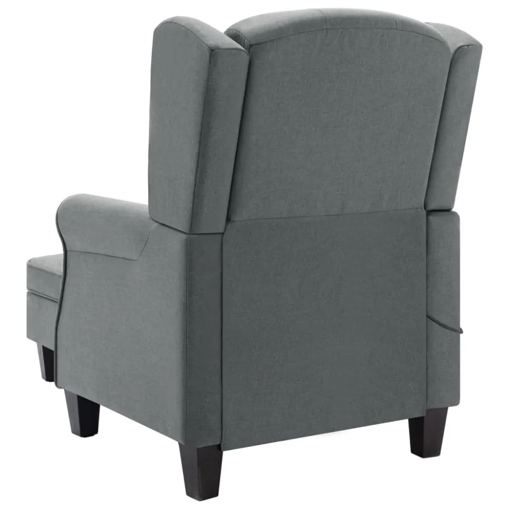 Massagestol Med Fodskammel Stof White Finish Sort