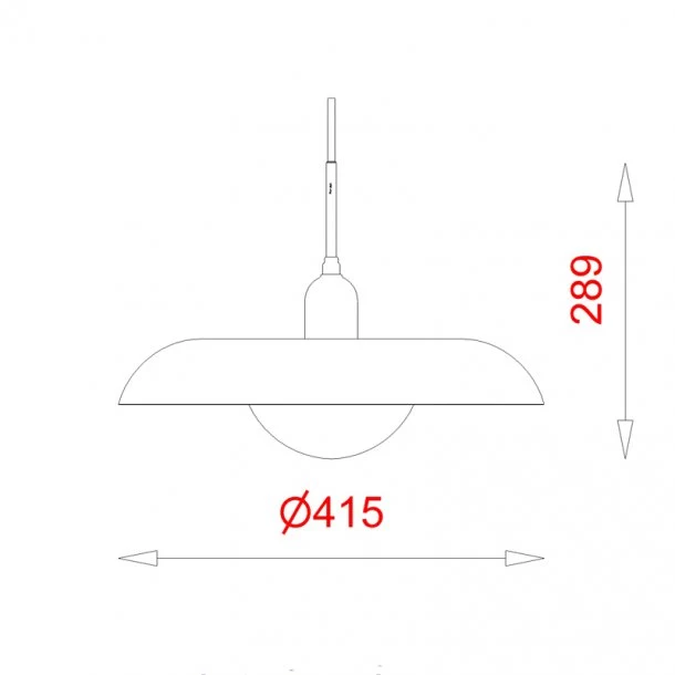 Ra400 mm Pendel Alloy Black (E27 75w) - Designed 1931