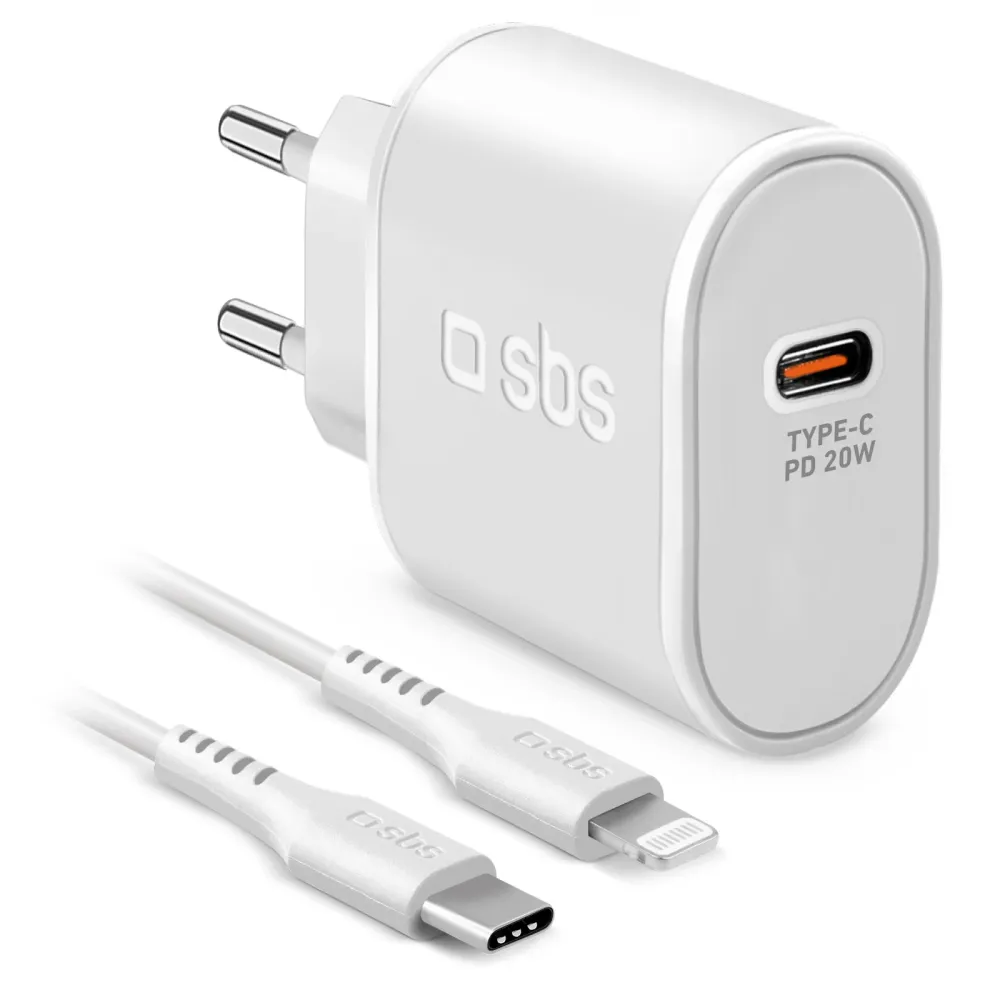 SBS 20W oplader. 1m MFI Lightning kabel. Snow
