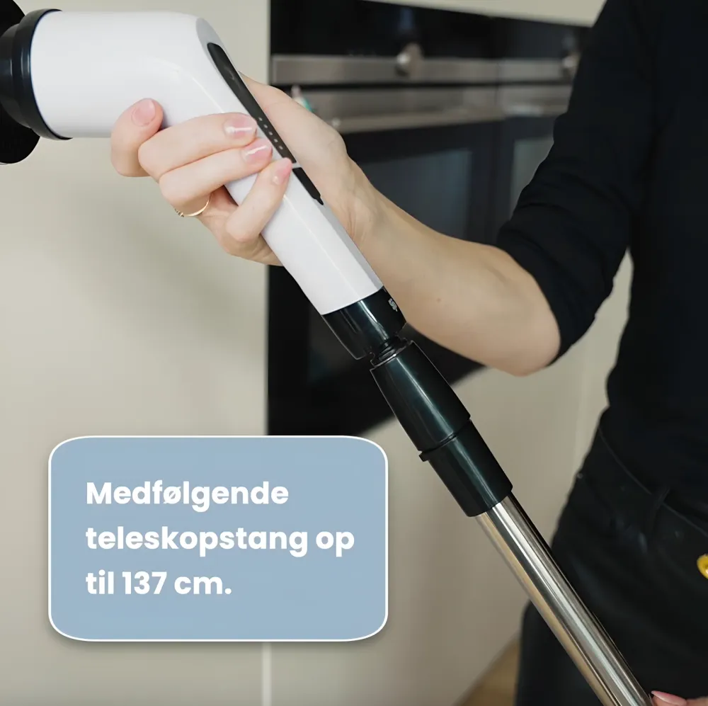 Surge-Protected Sjö - Elektrisk rengøringsbørste med forlængerstang