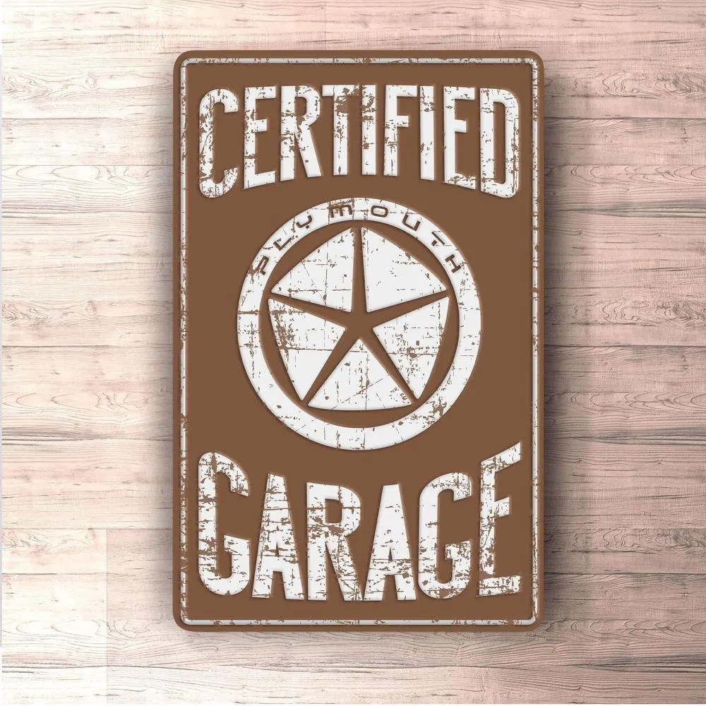 Plymouth Certified Garage Skilte, Musemåtte, Dørmåtte Outdoor Use