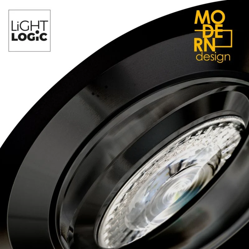 LightLogic LL CILI DTO-B 30540 onyx indbygningsspot med halogenpære, 1 stk.