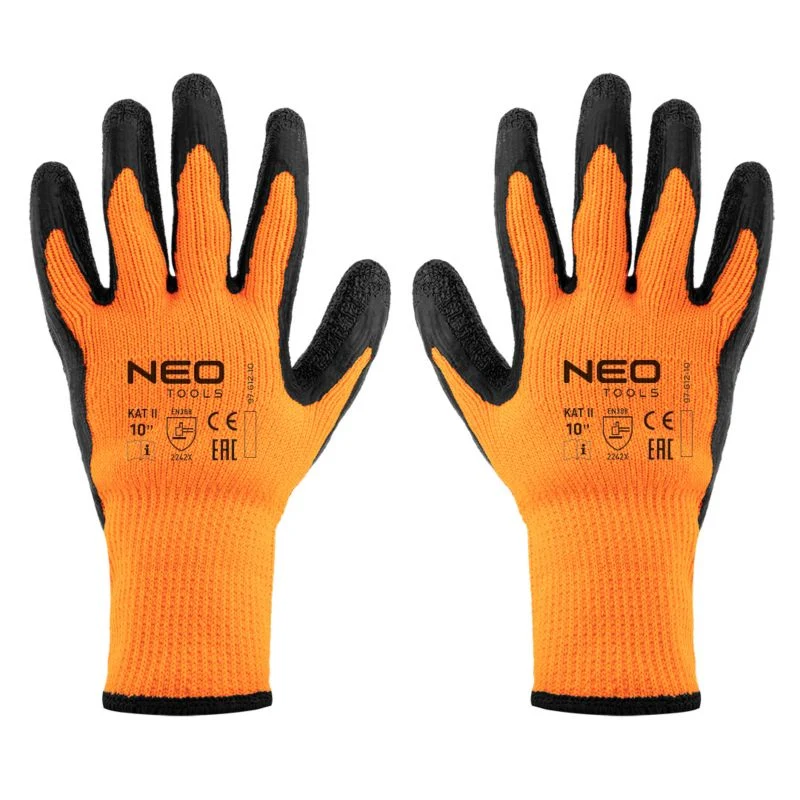 Arbejdshandsker NEO TOOLS polyester belagt med rubberized str. 10 orange 1 par