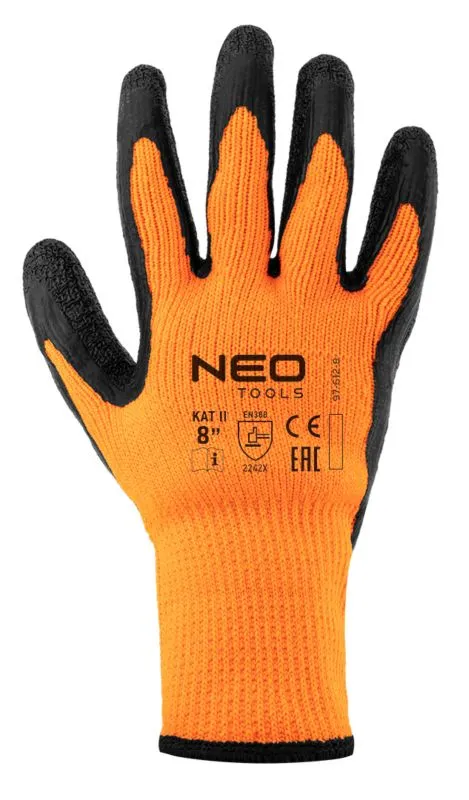 Arbejdshandsker NEO TOOLS polyester belagt med rubberized str. 10 orange 1 par