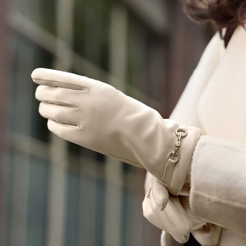 Honoré Marcelia cream goatskin premium læder gloves 6
