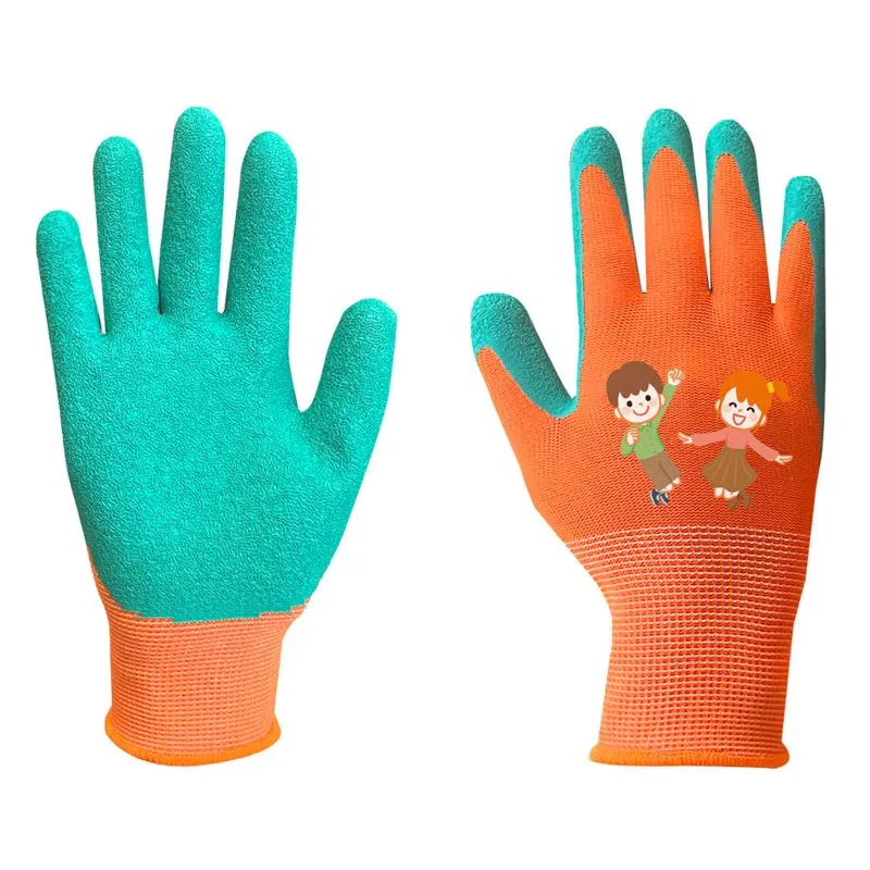 NEO TOOLS arbejds- og sikkerhedshandsker i polyesterblanding med latexbelægning, str. 4, flerfarvede, 1 par