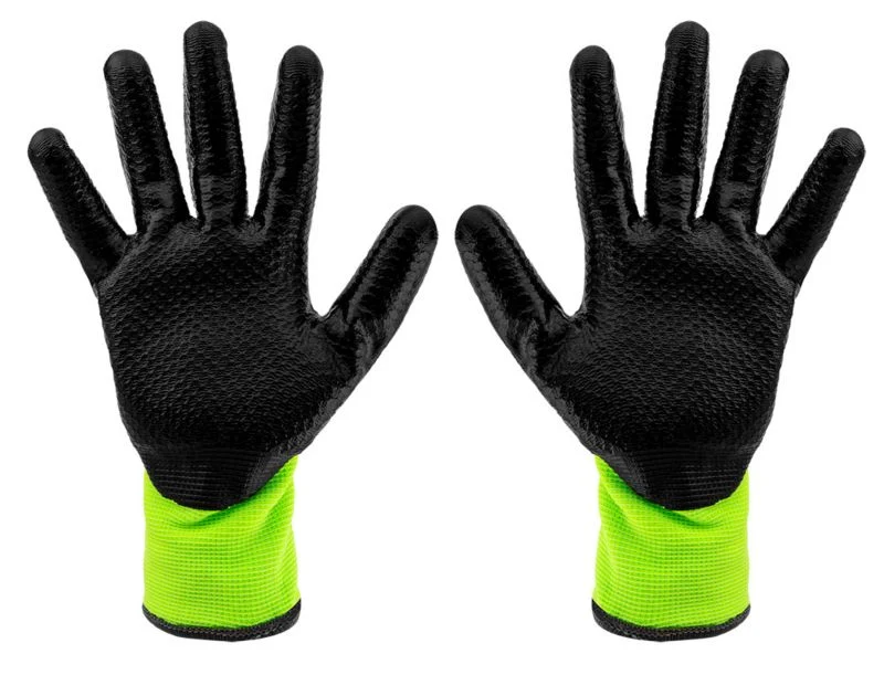 NEO TOOLS arbejdshandsker i nylon med latexbelægning, str. 8, lemon, 1 par