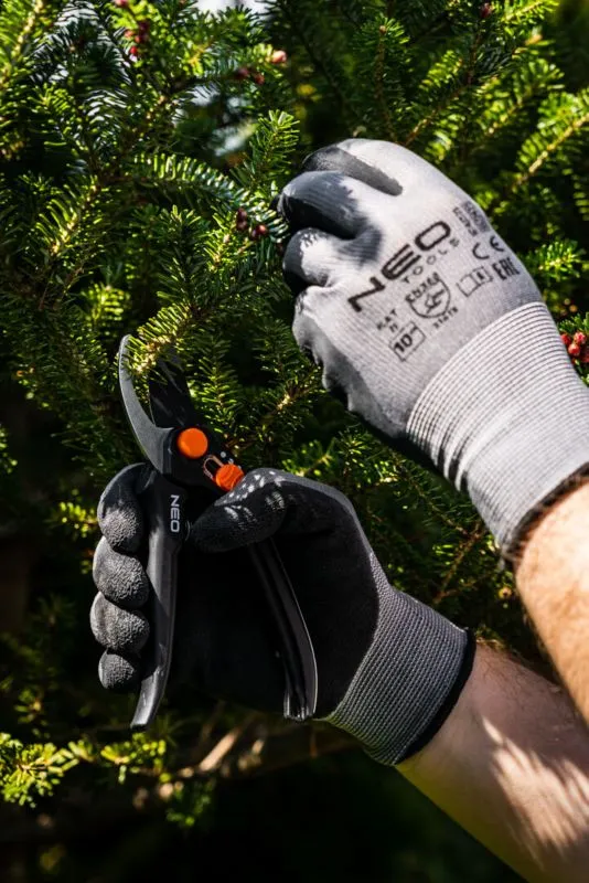NEO TOOLS arbejdshandsker i synthetic med latexbelægning, str. 10, grå, 1 par