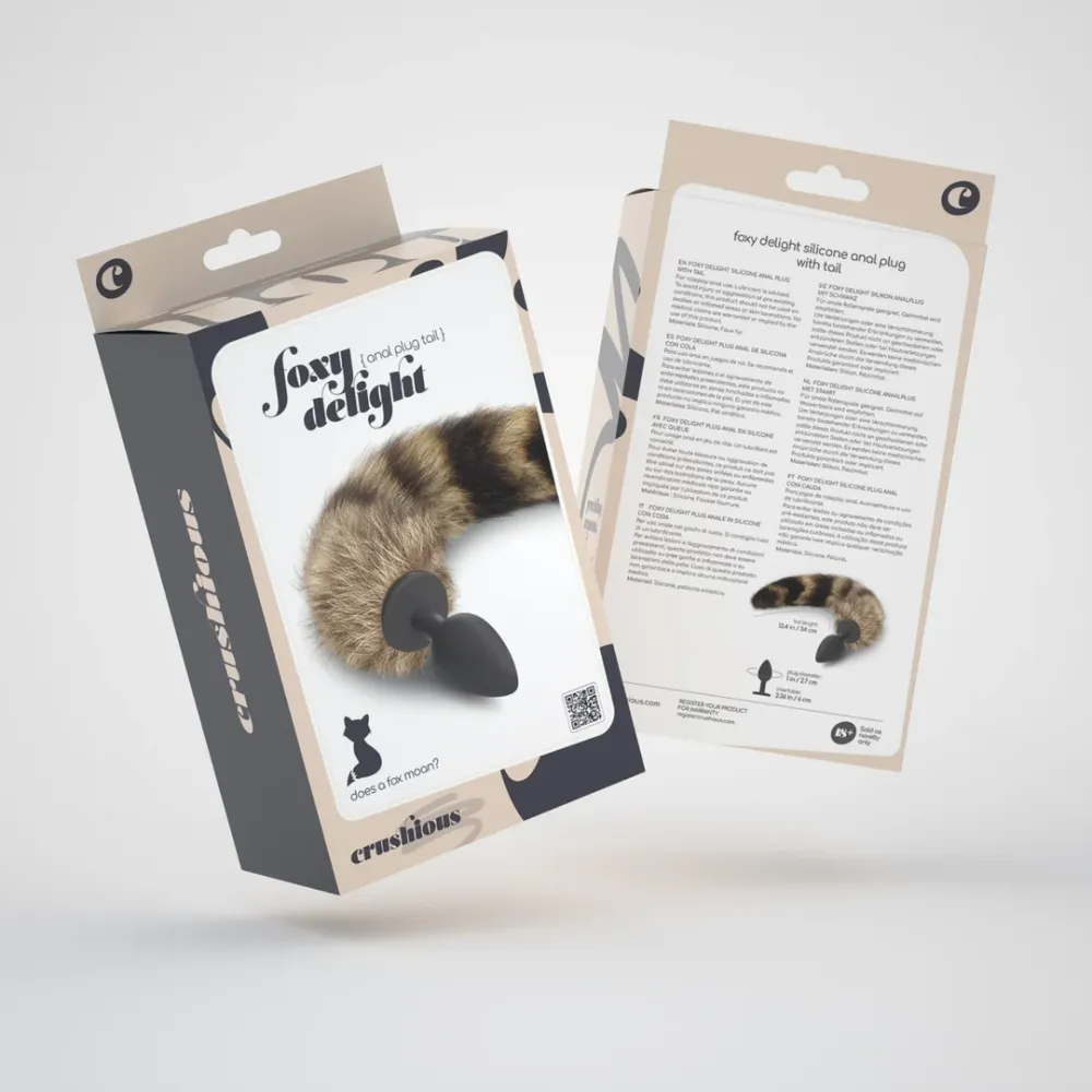 Expansion Bolt Foxy Delight - Plug Anal de Silicona con Cola - Negro/Marrón