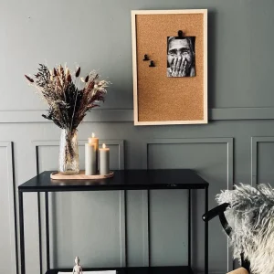 Opslagstavle kork 40x60cm - Kraftig ramme Natur