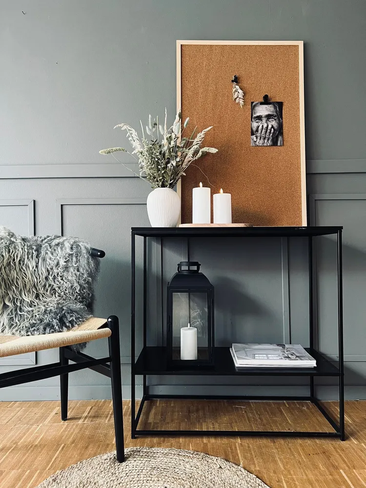 Opslagstavle kork 60x90 med kraftig ramme - Natur
