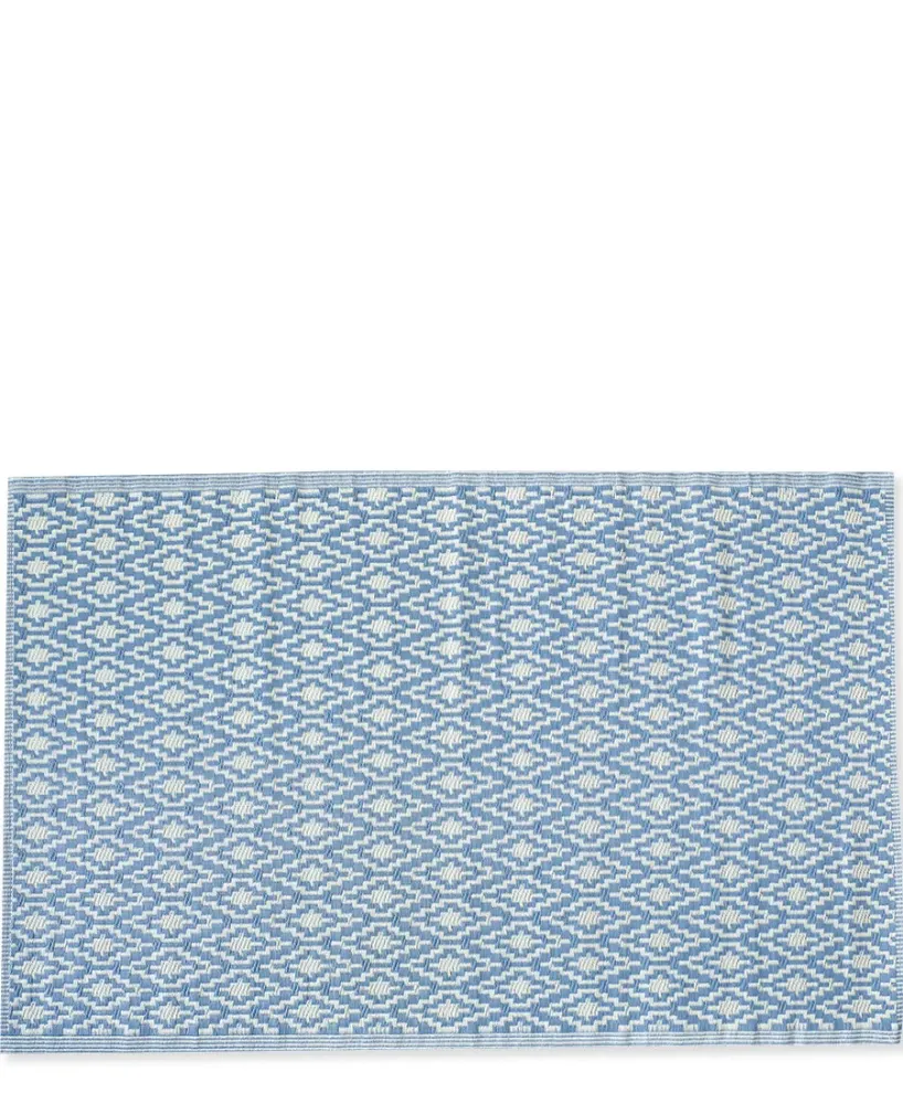 Tæppe check lyseblå 90x140cm