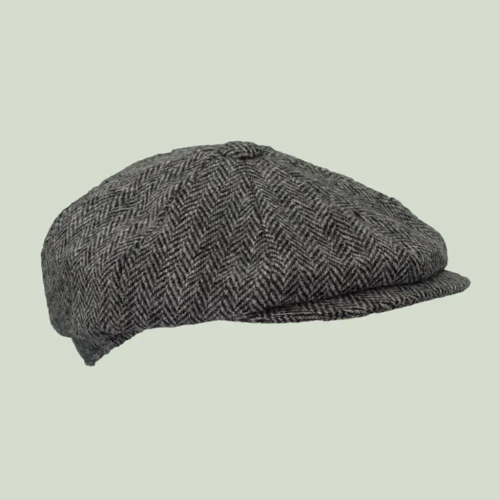 Thomas Harris Tweed Bakerboy hat, stålgrå