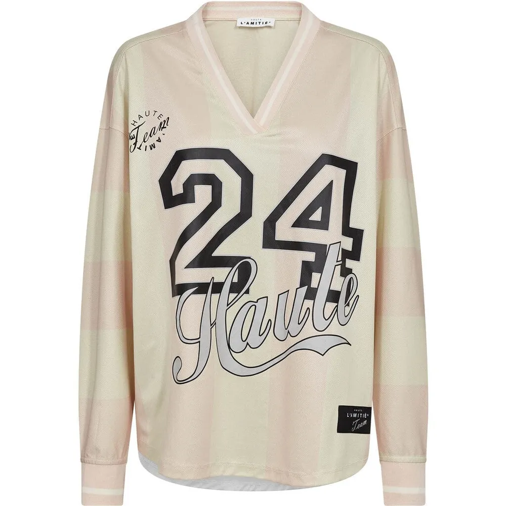 Haute L'Amitié - Haute 24 Stripe Blouse HL10419 - Iced Rose/ Pearl Xs
