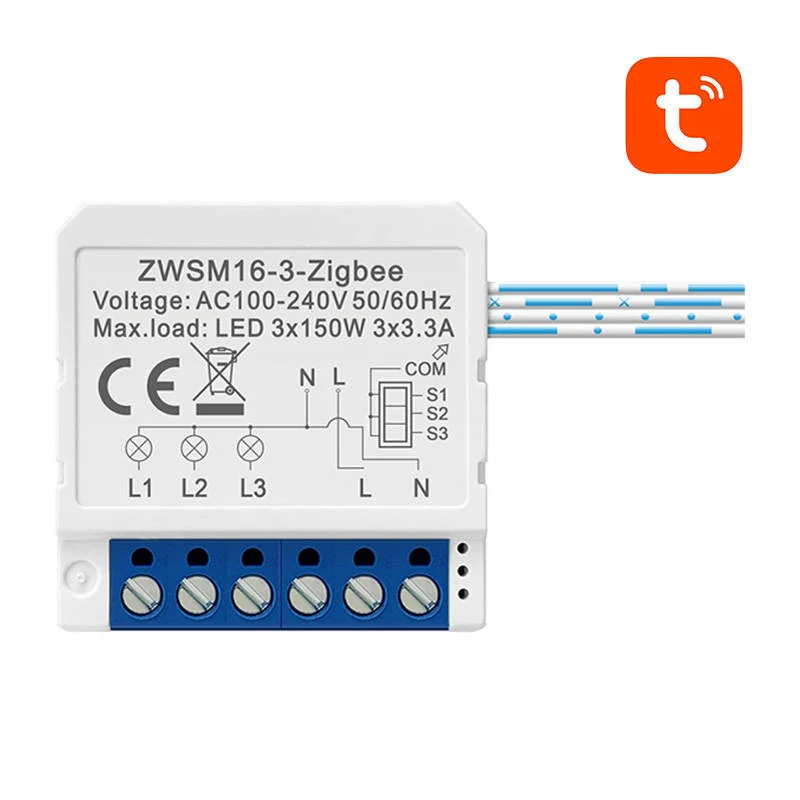 Connected Switch Module ZigBee Avatto ZWSM16-W3 TUYA