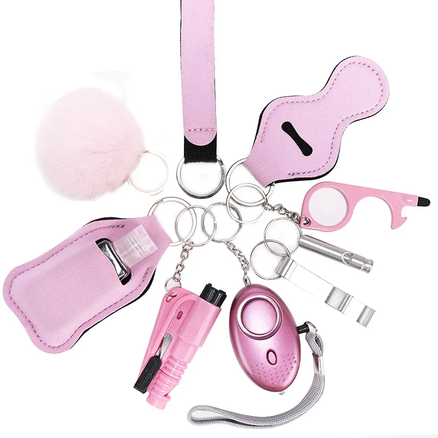 Personal Safety Keychain Set | Multi-Tool Protection Kit Alarm Ysk21pink
