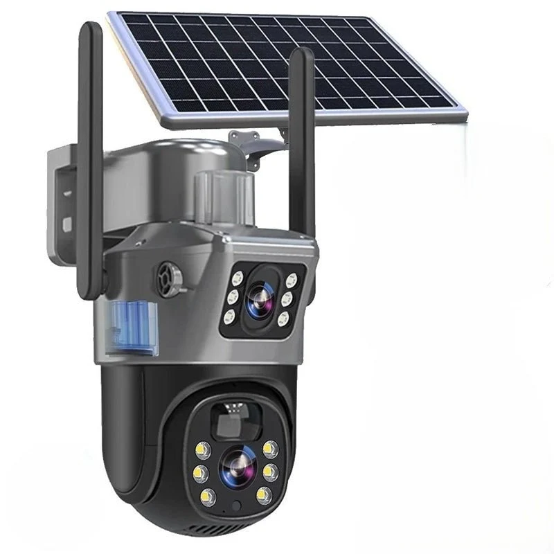 Solar Security Camera | 4K Wireless Dual Lens and 360° Rotation