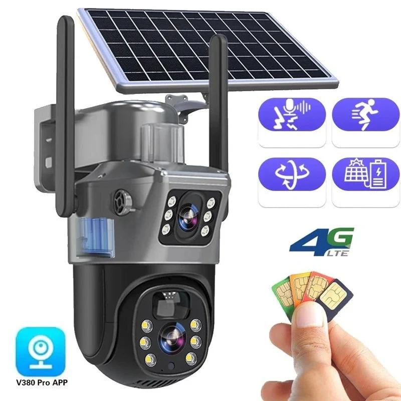 Solar Security Camera | 4K Wireless Surveillance 360° Rotation