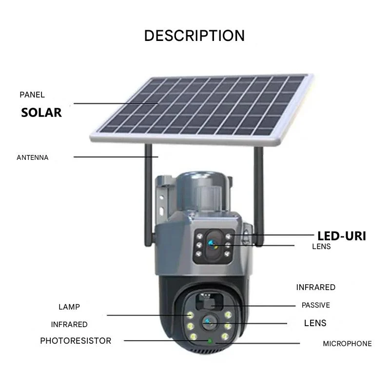 Solar Security Camera | 4K Wireless Surveillance 360° Rotation