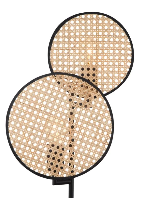 GoodHome Tonkin 2-punkts bordlampe med E27-fatning i rattan