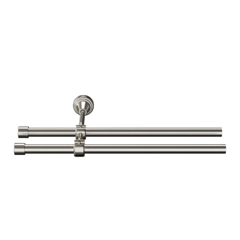 Dobbel gardinstang GoodHome Athens II 16 mm 200 cm med sølvkugle