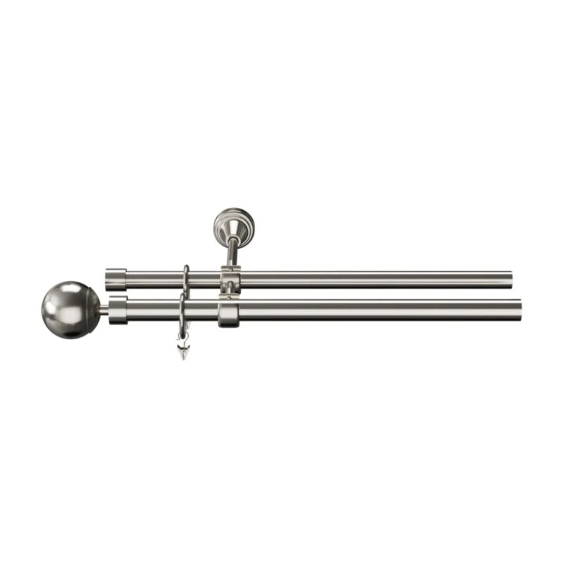 GoodHome Athens II dobbelte gardinstang 19 mm 240 cm kugle grå