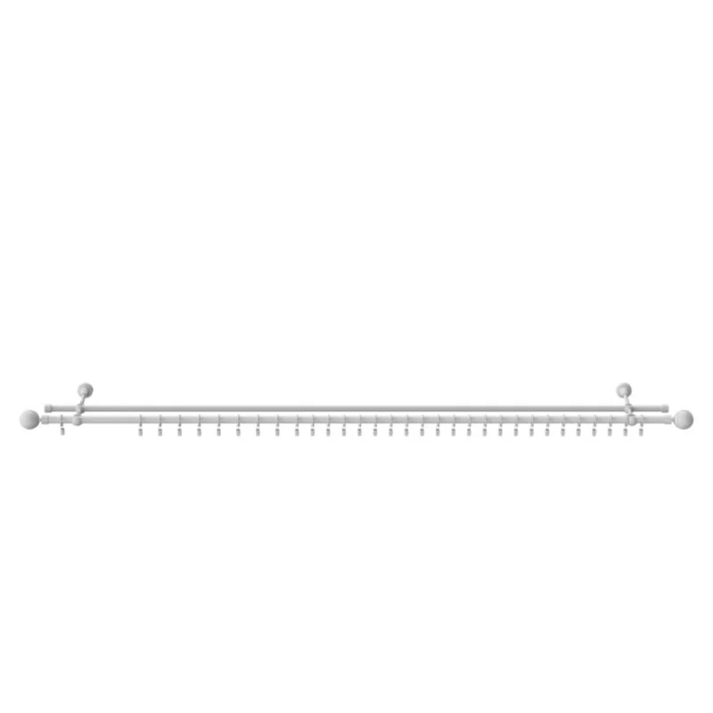 Paired gardinstang GoodHome Anafi 19 mm 160 cm hvid kugle