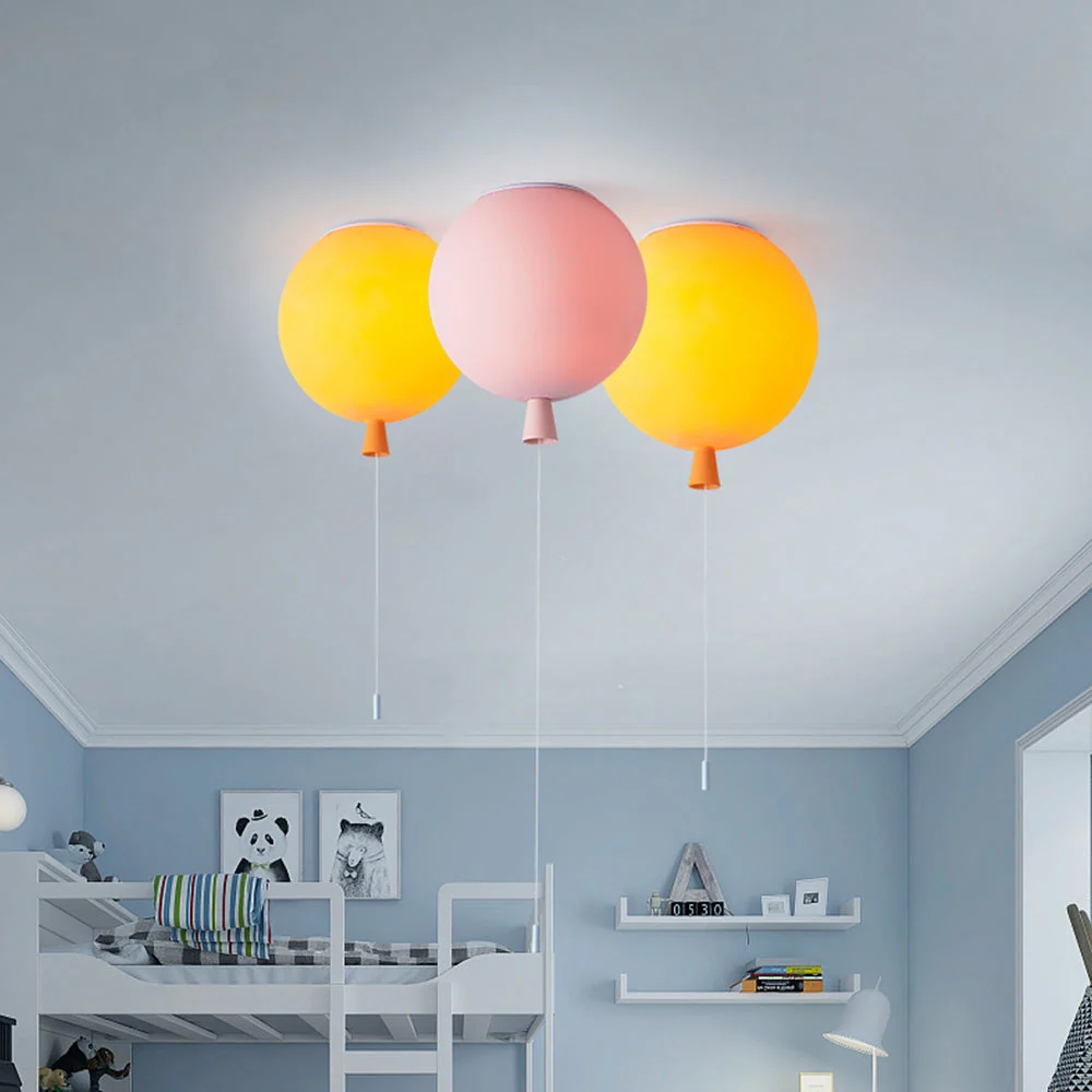 Balloon Ceiling Light | Pink LED Chandelier White