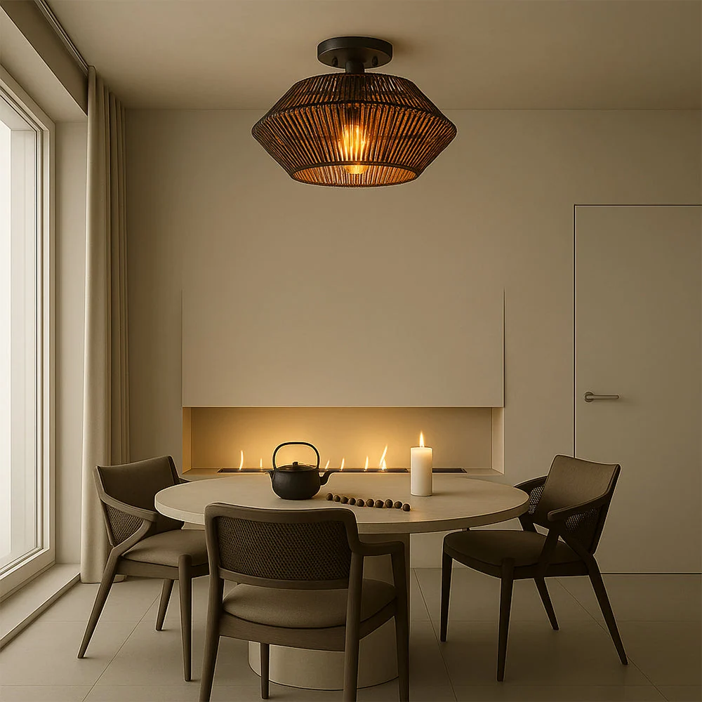 Bamboo Woven Ceiling Light | Handcrafted Natural Shade