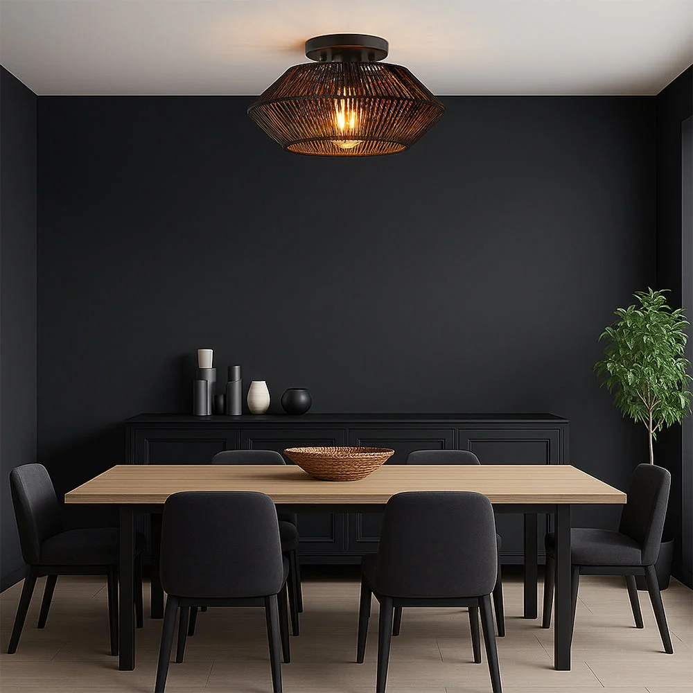 Bamboo Woven Ceiling Light | Handcrafted Natural Shade