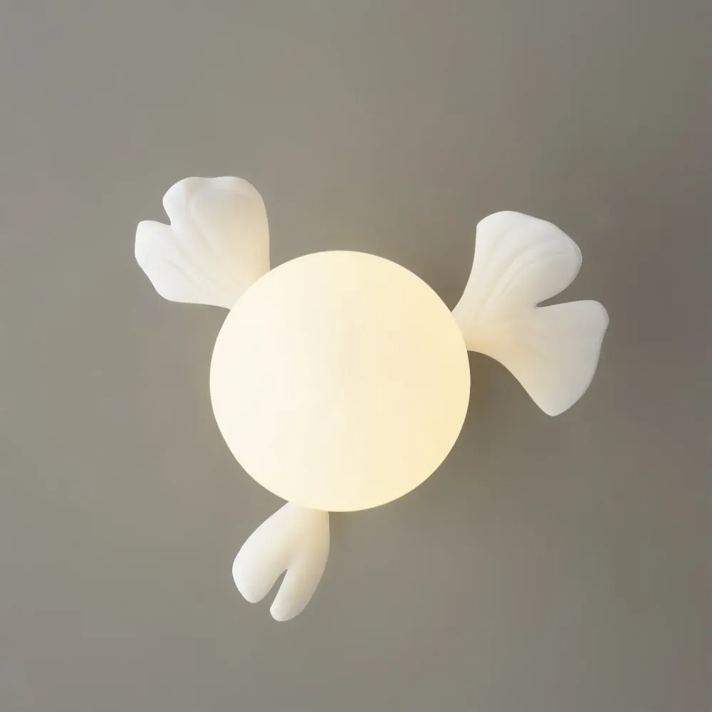 Botanical Ceiling Light | Ginkgo Leaf Glass Globe Design