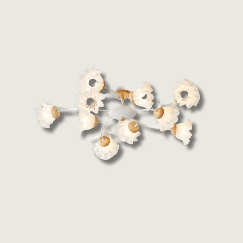 Floral Ceiling Light | White Petal Shade Design 6