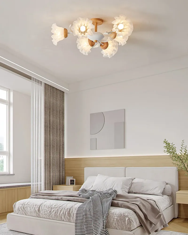 Floral Ceiling Light | White Petal Shade Design 6