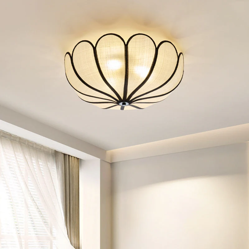 French Rattan Ceiling Light | Lotus Flower Woven Design %e2%88%85