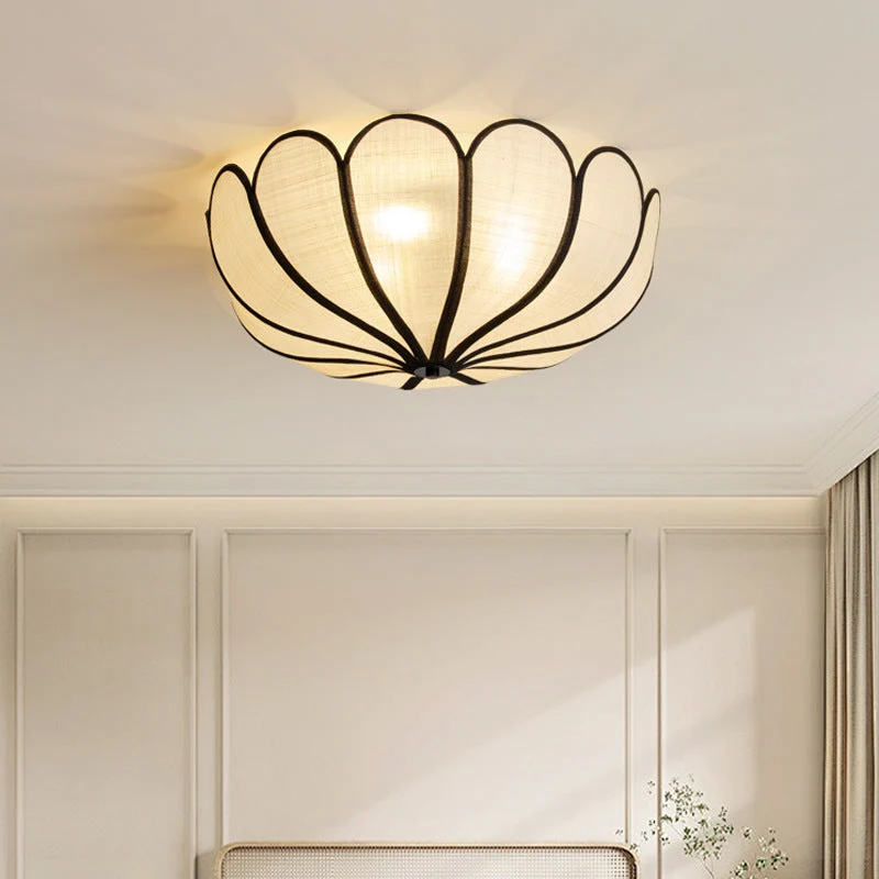 French Rattan Ceiling Light | Lotus Flower Woven Design %e2%88%85